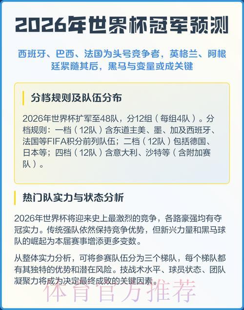 2026年世界杯赛事预测官方在线入口